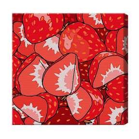 Море клубники 20x20 см, картина по номерам