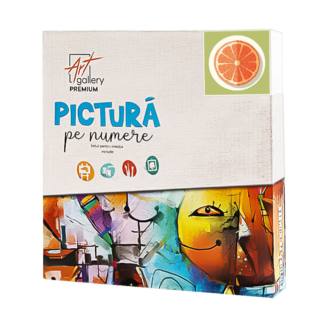 Portocală 20x20 cm, pictură pe numere