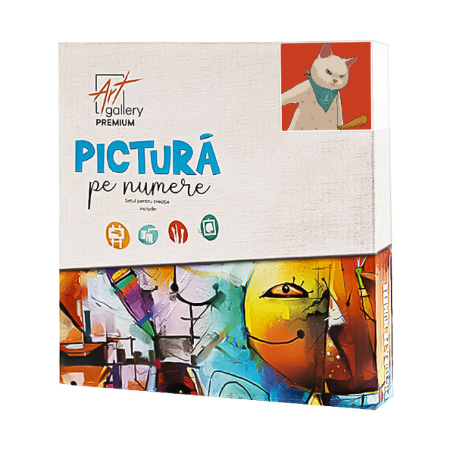 Motan bătăuș 20x20 cm, pictură pe numere