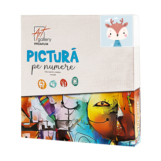 Pui de cerb în tricou 20x20 cm, pictură pe numere