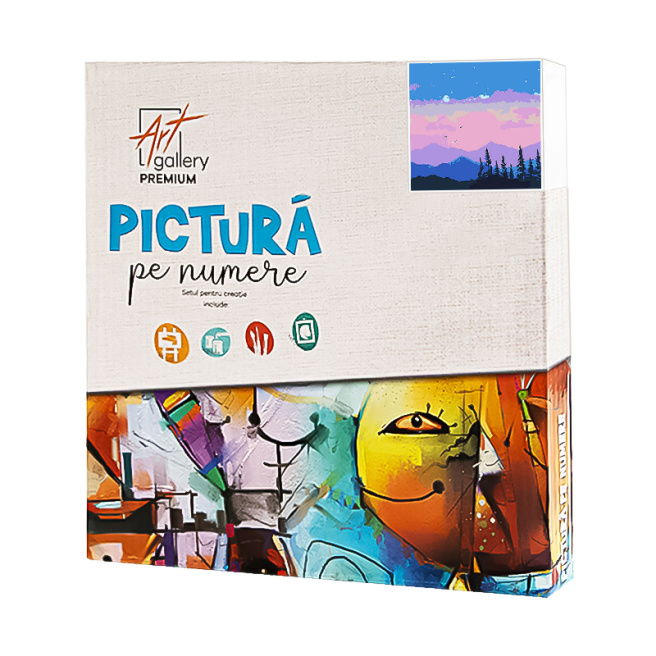 Amurg mov 20x20 cm, pictură pe numere