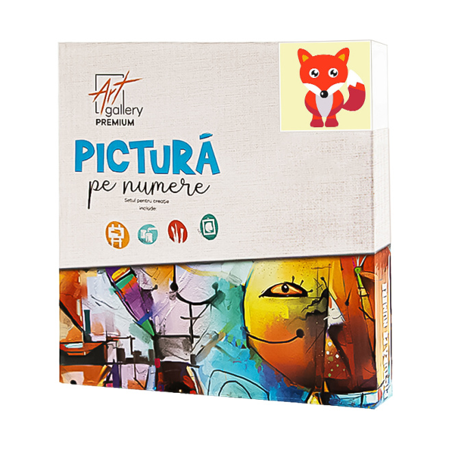 Vulpea roșie 20x20 cm, pictură pe numere