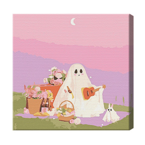Fantomă la picnic 20x20 cm, pictură pe numere