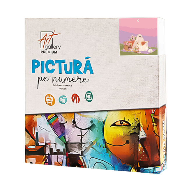 Fantomă la picnic 20x20 cm, pictură pe numere