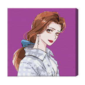 Brunetă în cămașă 20x20 cm, pictură pe numere