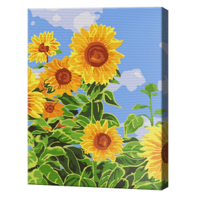 Florile soarelui aprinși 20x30 cm, pictură pe numere