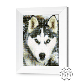 Хаски в снегу, 20x30 см, алмазная мозаика