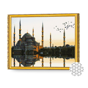 Istanbul de seară, 40x50 cm, mozaic cu diamante
