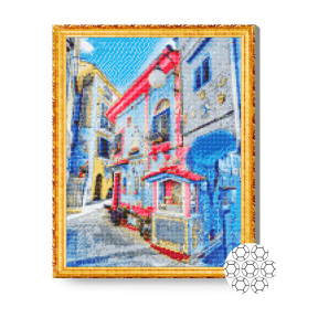 Căsuțe multicolore, 40x50 cm, mozaic cu diamante