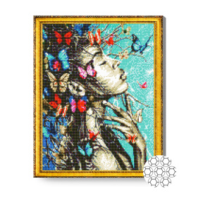 Бабочки в волосах, 40x50 см, алмазная мозаика