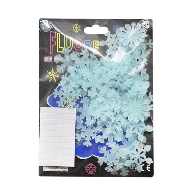 Fulgi de zăpadă luminescenti, 50 bucăți, Albastru deschis