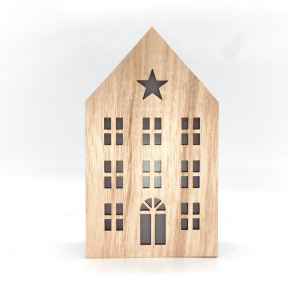 Anul Nou. Casute cu iluminare LED, 12.1*7*3.8 cm, culoare bej