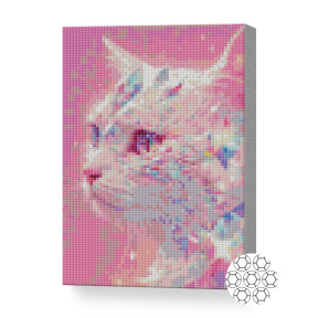 Кошечка из кристаллов, 20x30 см, алмазная мозаика
