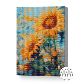 Подсолнухи и небо, 20x30 см, алмазная мозаика