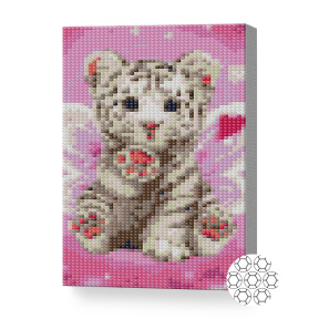 Воздушный поцелуй тигренка, 20x30 см, алмазная мозаика