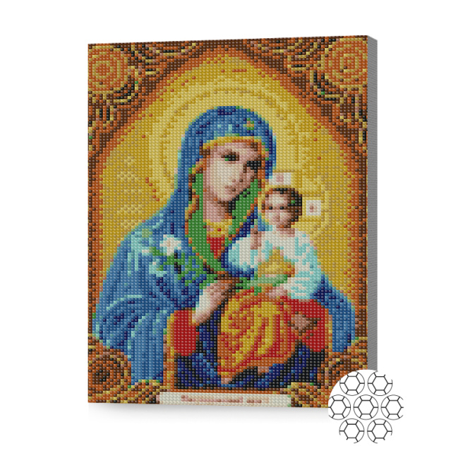Icoană Maicii Domnului Floarea Nepieritoare, 30x40 cm, mozaic cu diamante