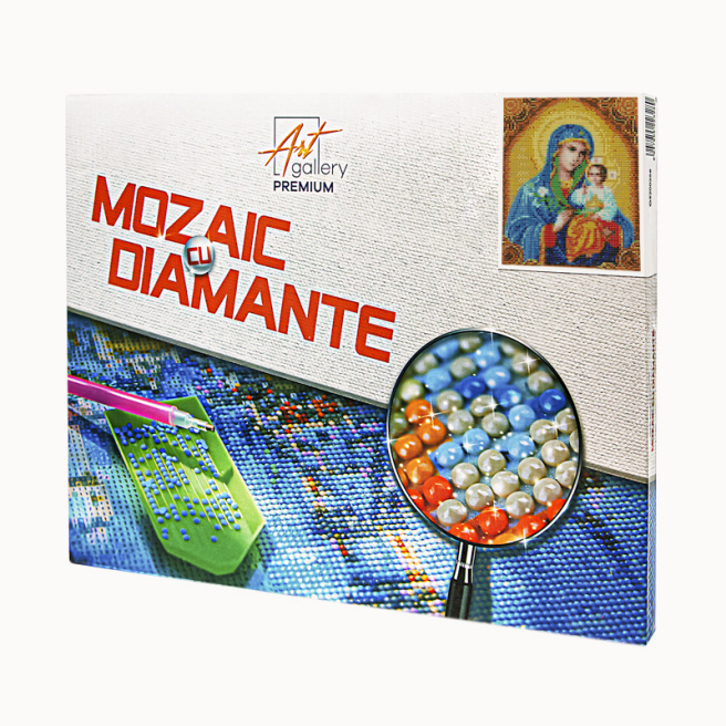 Icoană Maicii Domnului Floarea Nepieritoare, 30x40 cm, mozaic cu diamante