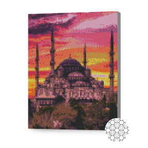 Apusul înflăcărat la Istanbul, 30x40 cm, mozaic cu diamante
