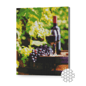 Poamă și vinul, 30x40 cm, mozaic cu diamante
