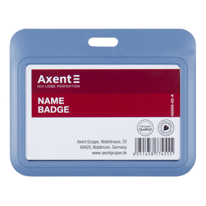 Ecuson orizontal 85x54 mm, Axent, albastru