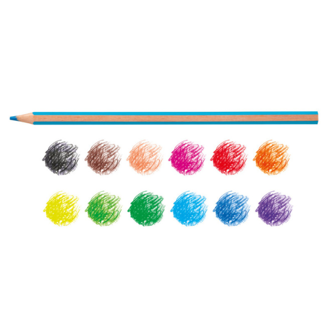 Set creioane colorate Carioca Supercolor, hexagonale, 12 culori - crafti.md