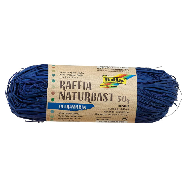 Натуральная рафия, 50 г, цвет ультрамарин