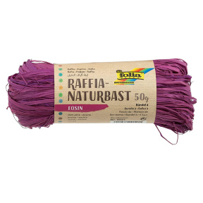 Rafie naturală, 50 g, culoare roz închis