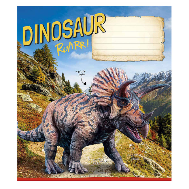Тетрадь 12 листов, линейка, Школярик Jurassic world