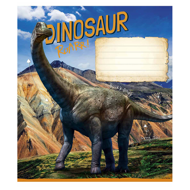 Тетрадь 12 листов, линейка, Школярик Jurassic world