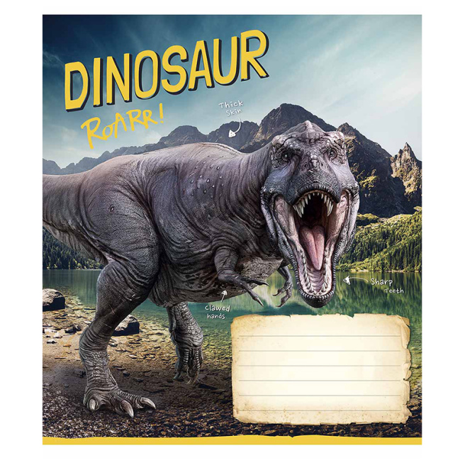 Тетрадь 12 листов, линейка, Школярик Jurassic world
