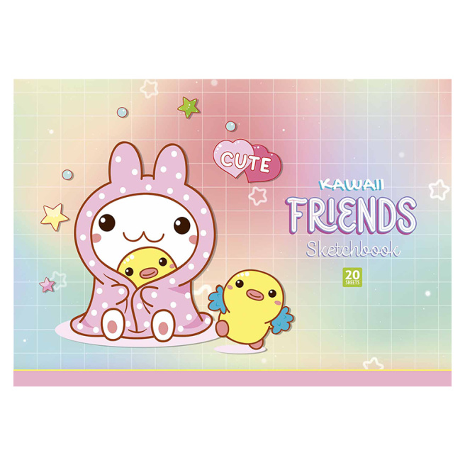 Album pentru desen pe clei A4 FRIENDS, 20 foi, 100 g/m2