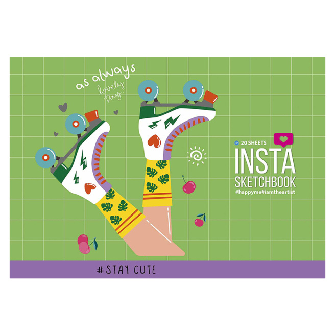 Album pentru desen pe clei A4 INSTA, 20 foi, 100 g/m2
