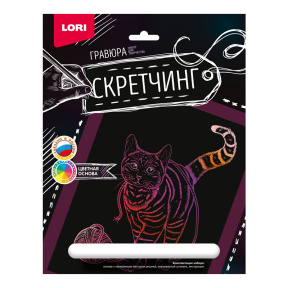 Скретчинг 18*24 см Животные "Игривая кошка"