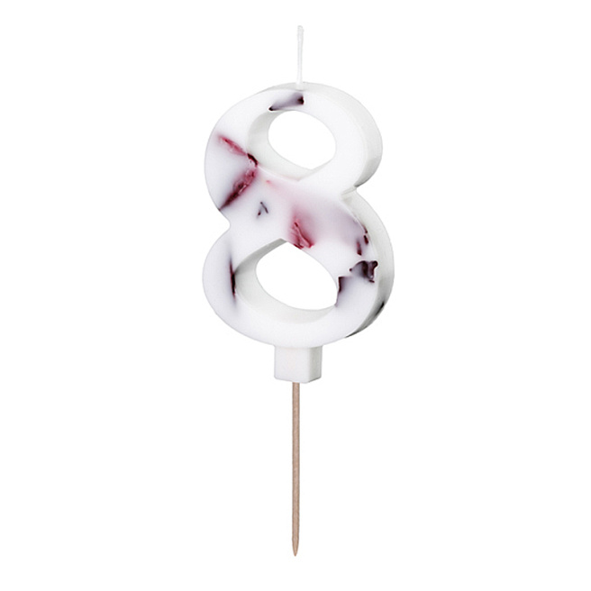 Lumânare pentru tort, Cifra 8, Petale, 8 cm