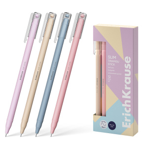 Ручка ErichKrause 0,7 мм Slim Stick Tiramisu, синяя