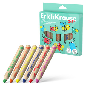 Creioane colorate ErichKrause Baby Jumbo 6 culori