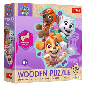 Пазлы "50 Wooden Contour Puzzle" - "A cheerful group of pupies / Viacom Paw Patrol"
