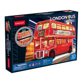 Autobuz londonez cu 2 etaje, cu iluminare LED, 161 elemente, 3D puzzle