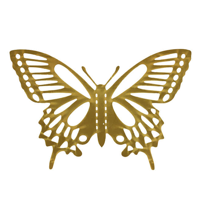 Set décor, Fluturi Papilio, auriu holografic, 12 bucăți