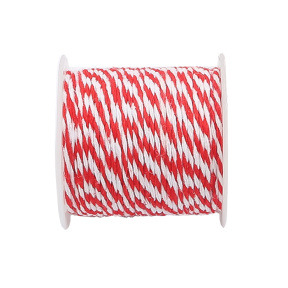 Шпагат красно-белый, 1,5 мм, 10 м/рулон