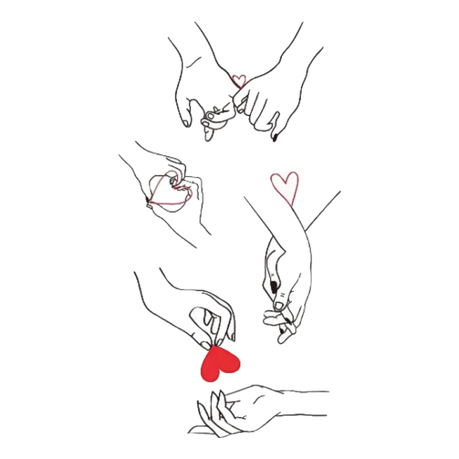 Tatuaj Valentine Day - Mâna de mâna 10,5*6 cm