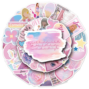 Set stickere 50 bucăți, Mix culoare roz