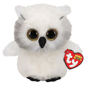 Jucărie moale Beanie Boos White Owl Austin 24 cm