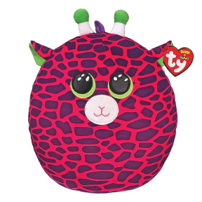Jucărie moale Squishy Beanies Girafă roz Gilbert 30 cm