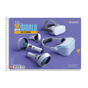 Альбом для рисования на спирали A4 PLAY THE WORLD, 20 листов, 120 г/м2