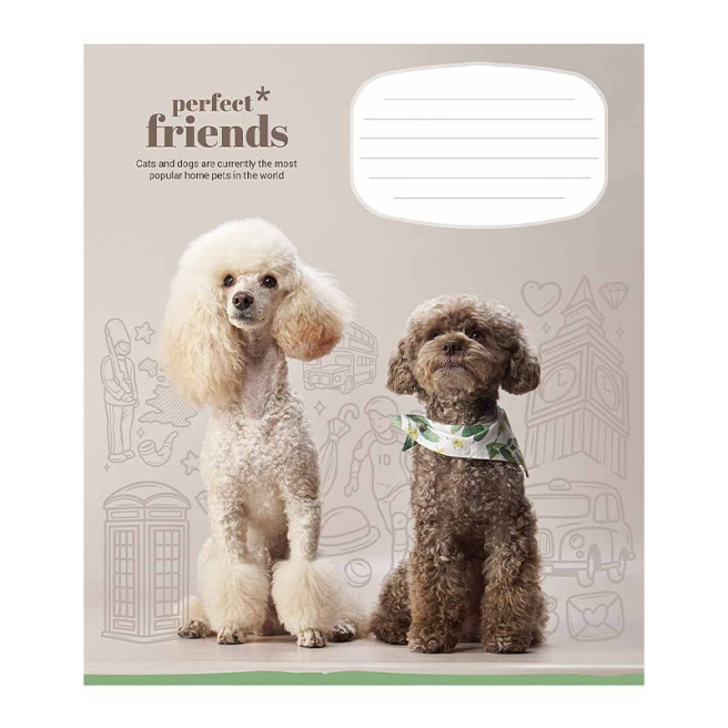 Caiet 12 foi, pătrățele, Shkolyarik Perfect friends