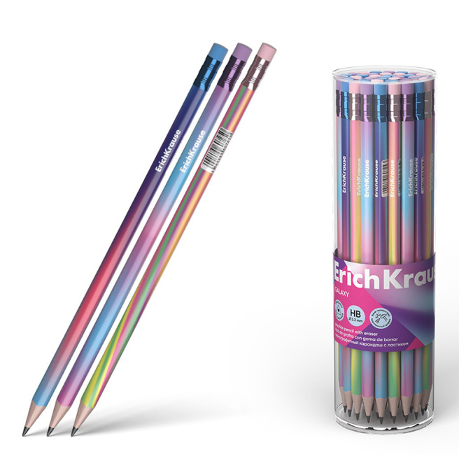 Creion ErichKrause Galaxy cu radieră HB