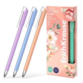 Pix cu gel ErichKrause 0,38 mm G-Reed Stick Pastel Bloom, albastru