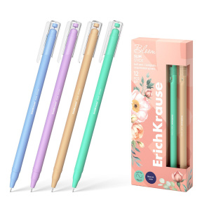 Pix cu bilă ErichKrause 0,7 mm Slim Stick Pastel Bloom, albastru