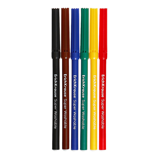 Набор фломастеров ErichKrause Safari Ultra Washable 6 цветов